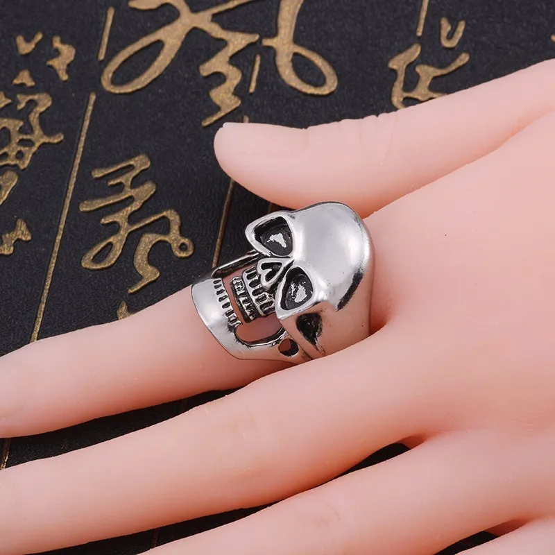 DIY Хип Хоп череп кольцо для панков кольца в виде черепа мужчин винтажные мужские