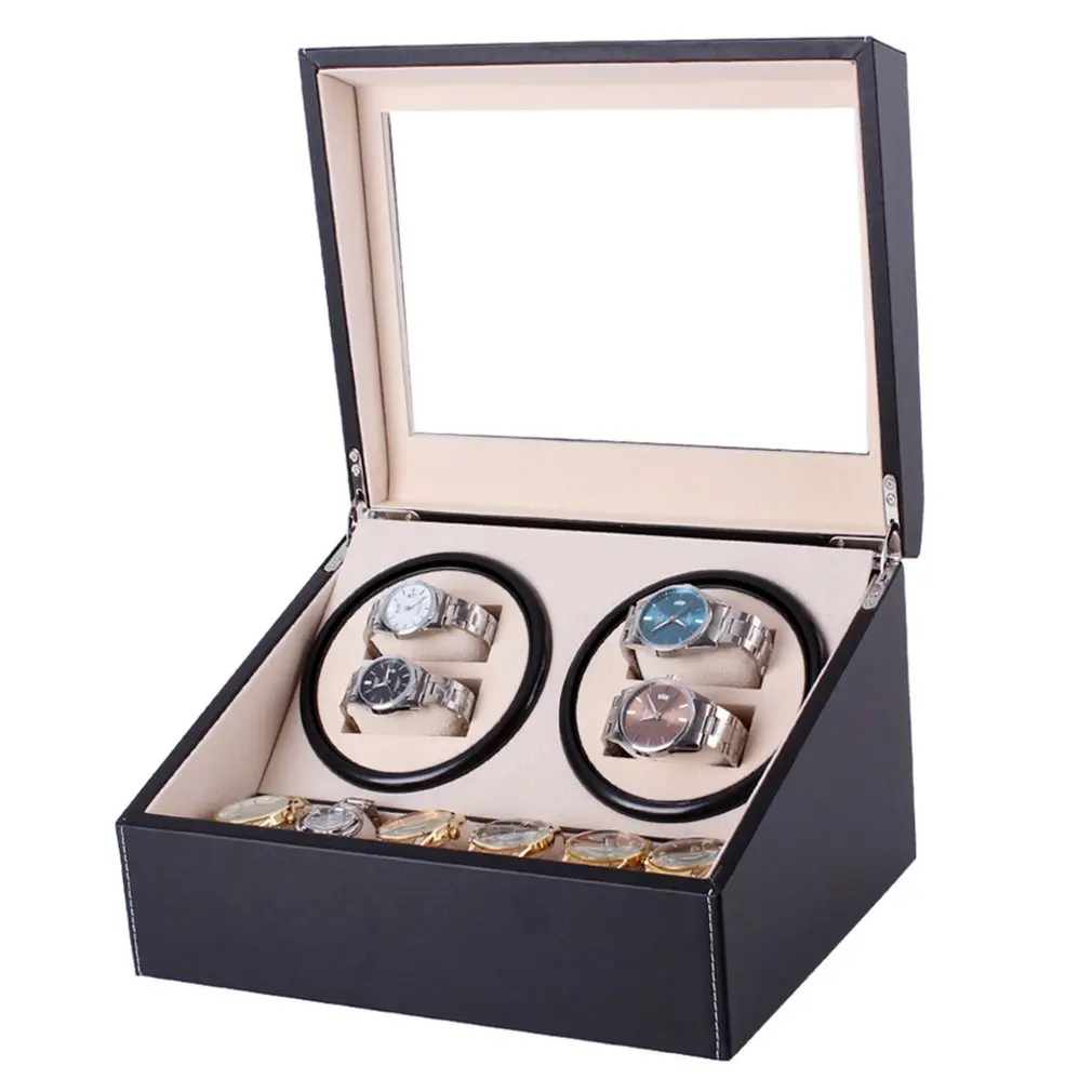 High Quality 6+4 Box Automatic Watch Winder Slient Motor Box Watches Mechanism Cases Drawer Storage Display Watches Remontoir