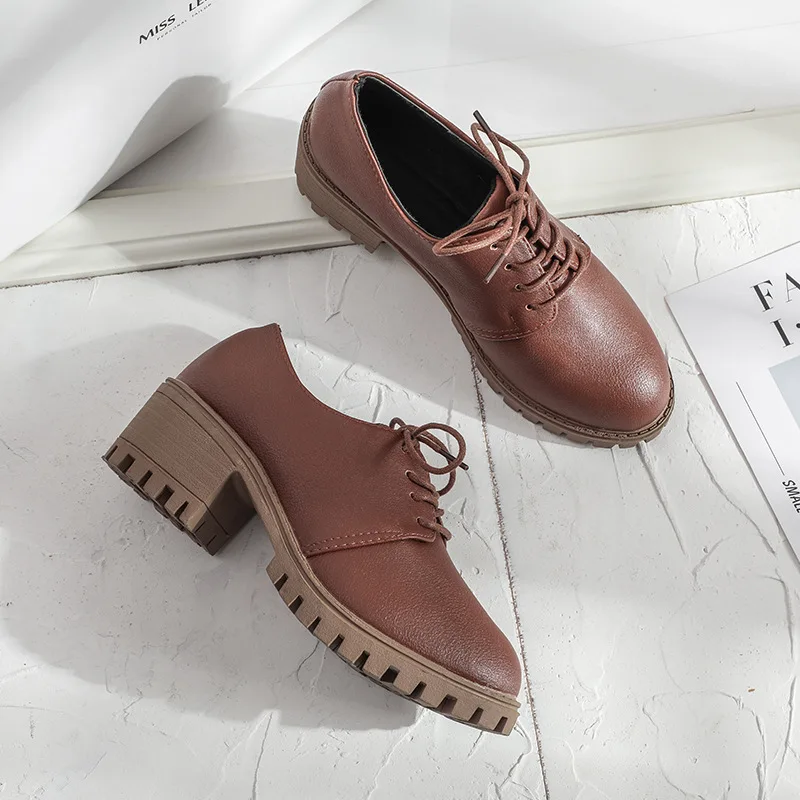 Эспадрильи в британском стиле женские брендовые туфли на среднем каблуке