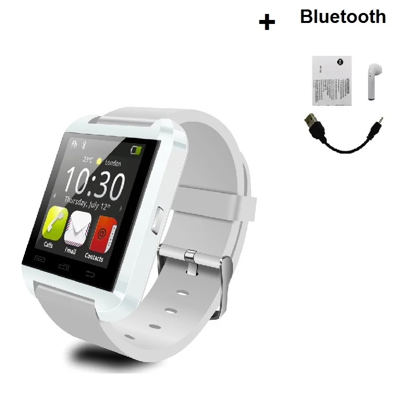 white with Bluetooth Stepfly Bluetooth часы U8 для IOS IPhone 4/5S/6 samsung S4/Note 3 htc Android/IOS телефон смарт часы GT08 DZ09 - Цвет: white with Bluetooth