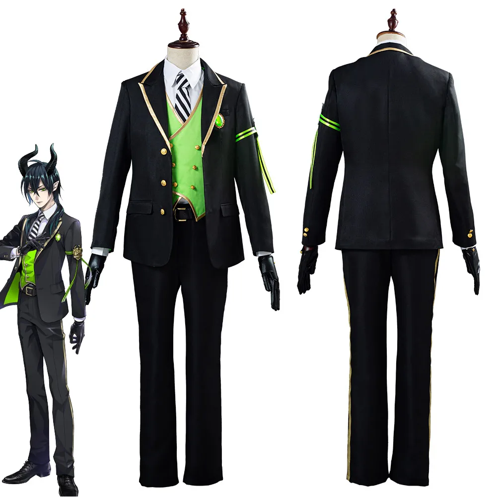 

Twisted Wonderland Vil Cosplay Malleus Costume Adult Men Uniform Coat Jacket Pants Outfit Halloween Carnival Costume