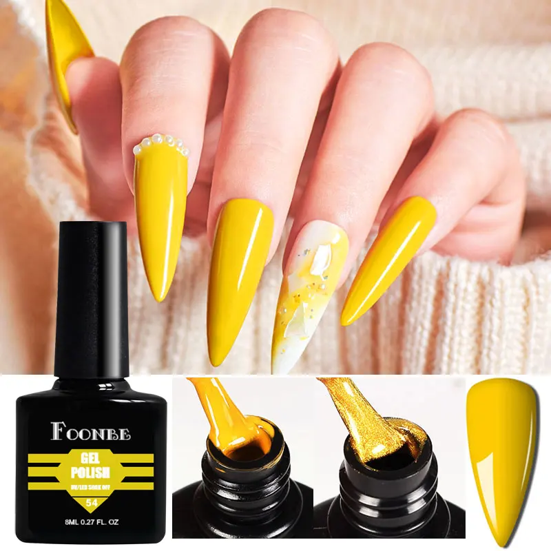 

8ml Nail Gel Polish Yellow Glitter Matte Color Gel Polish Nail Gel Soak Off UV LED Full Coverage Gel Polish Nail Lacquer Varnish