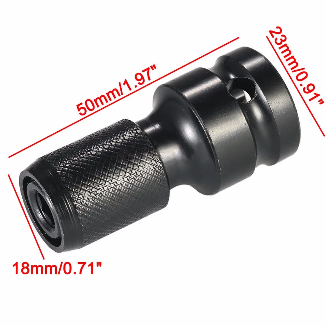 

2 Sets 1/2" Square To 1/4" Hex Shank Socket Adapter Quicker Release Converter For Impact Wrench Length 5cm Mayitr For Screwdrive