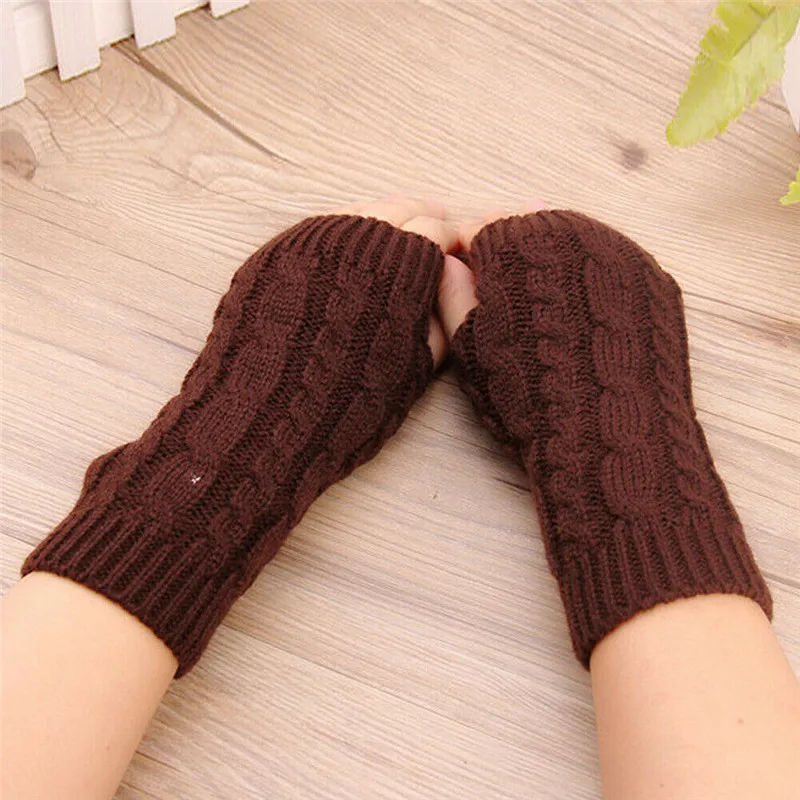 Модные весенние теплые зимние длинные мужские и женские вязаные перчатки без