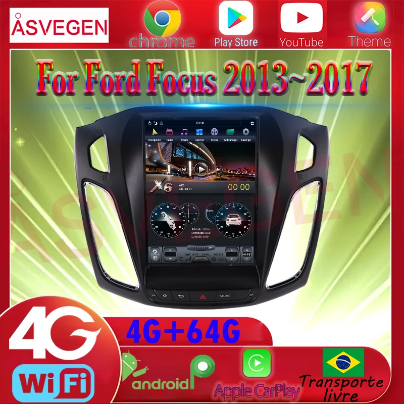 

Asvegen 10.4" Car Multimedia Players For Ford Focus Android 10 Auto Stereo Radio GPS Navigation Tesla Screen Vehicle Navigator