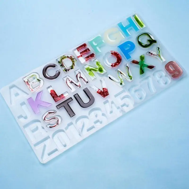 

1 Set Crystal Epoxy Resin Mold Alphabet Number Pendant Casting Silicone Mould