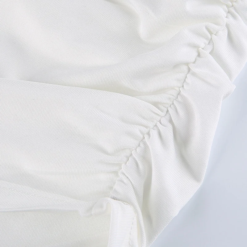 

Women's Sexy Pleated Skirt Skinny Sling Skirt Hollow Waist Thin Hip Skirt White