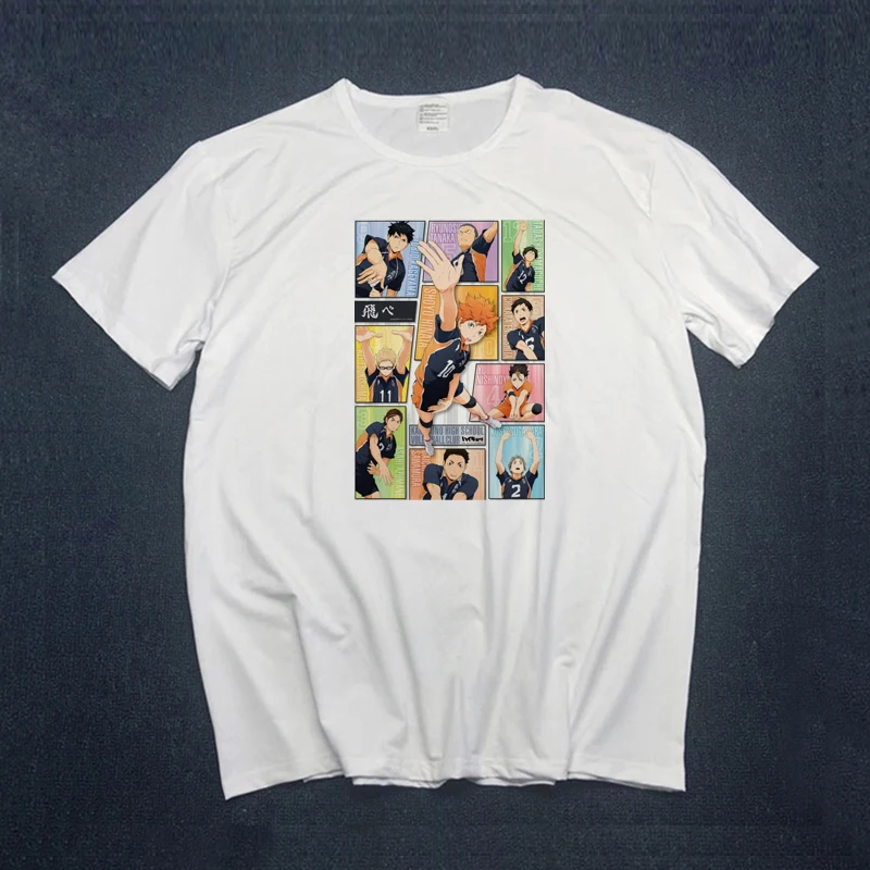 Футболка Luslos Haikyuu женская футболка в японском стиле хит продаж Karasuno костюмы для