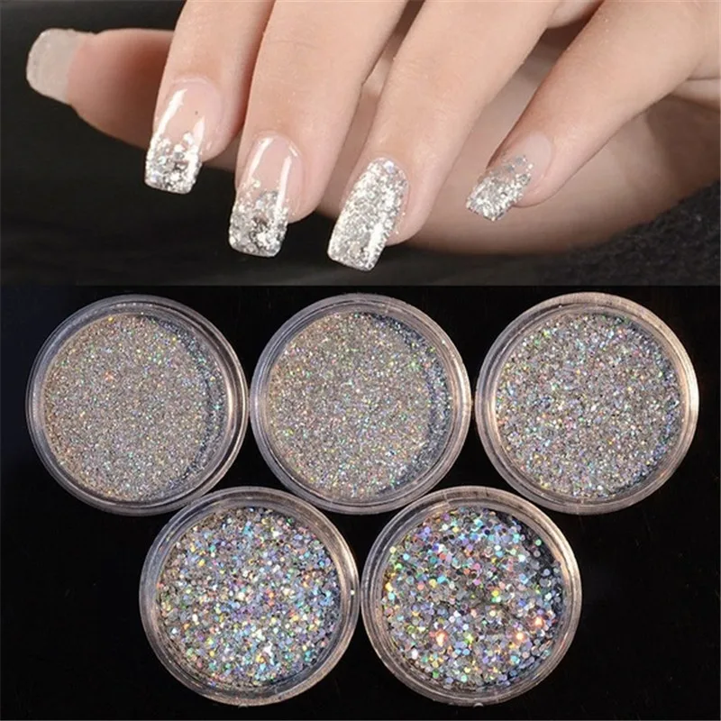 

5 коробок/набор, пудра для маникюра, 5 размеров