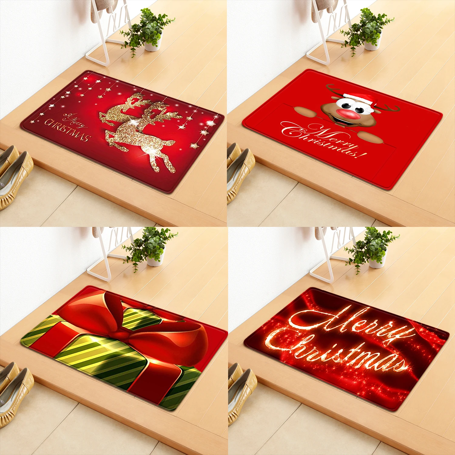 Коврик для прихожей дверной коврик Рождественский двери Санта-Клауса домашний