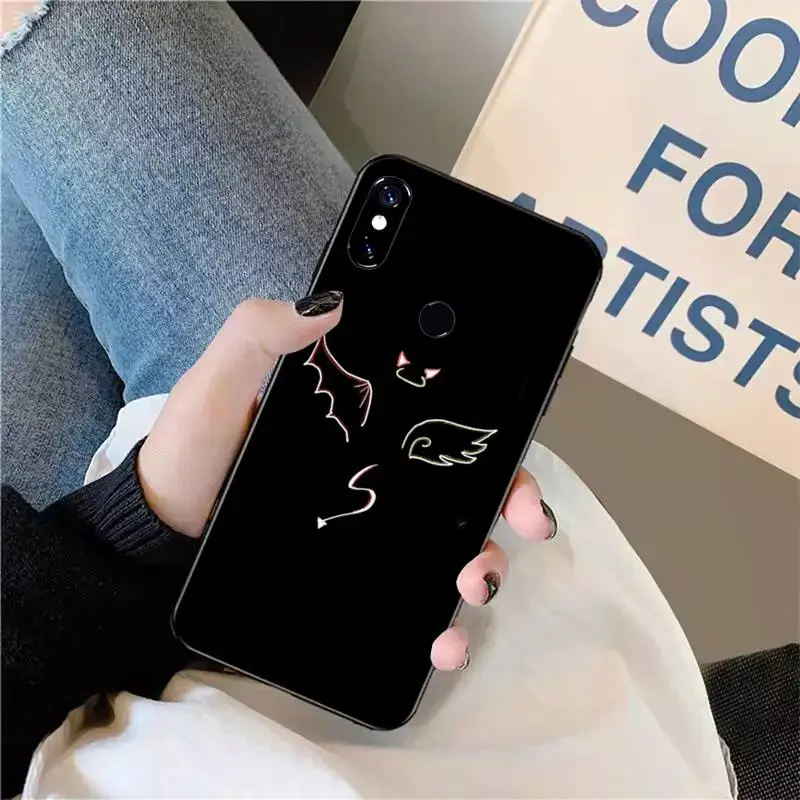 

Angel wings demon wings pattern Phone Case For Xiaomi Redmi note 7 8 9 t max3 s 10 pro lite funda shell coque cover