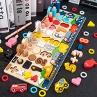 Развивающие деревянные игрушки для детей по методике Монтессори, геометрические Обучающие игрушки-головоломки, настольная игра для детей