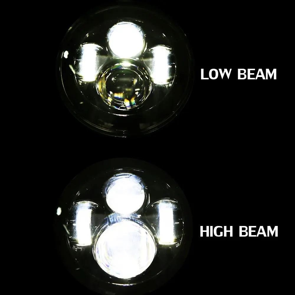 2Psc 7 дюймовый светодиодный фар H4 (Подол короче спереди и длиннее сзади) с Halo