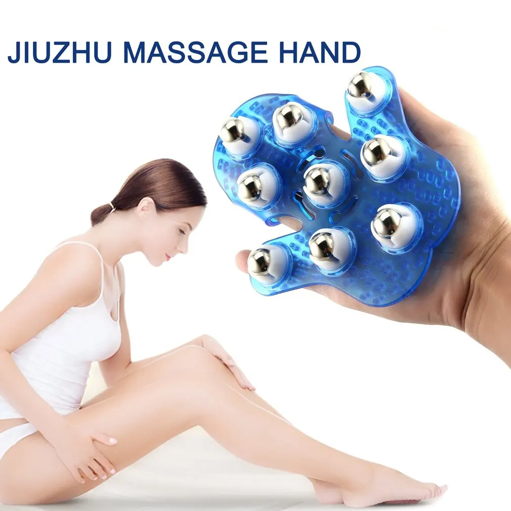 

Roller 9 Balls Body Massage Glove Muscle Pain Relief Relax Anti Cellulite Massager For Neck Back Shoulder Buttocks Health Care