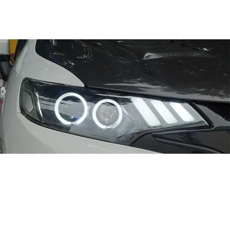 Указатель поворота, Стайлинг, Automovil, Drl, Led Assessoires, дневные ходовые огни, передние противотуманные фары, автомобильные фары в сборе, 18 для Honda Fit