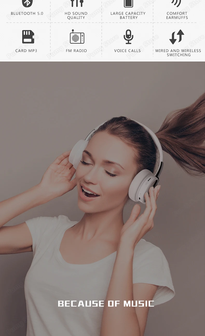 Классические портативные беспроводные наушники Bluetooth стерео Складная гарнитура аудио Mp3 TF FM регулируемые наушники с микрофоном для музыки