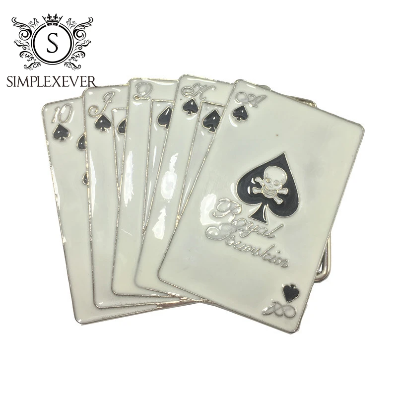 Ремень с пряжкой и подвеской в виде белой казино пряжка для ремня покер Прямая