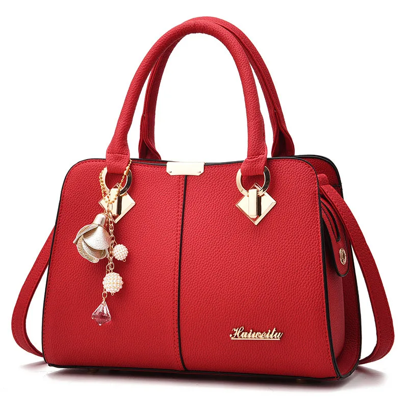 Женские кожаные сумки через плечо сумка для женщин sac основной femme женские ручные сумки мать подарок сумка для мамочки - Цвет: Красный