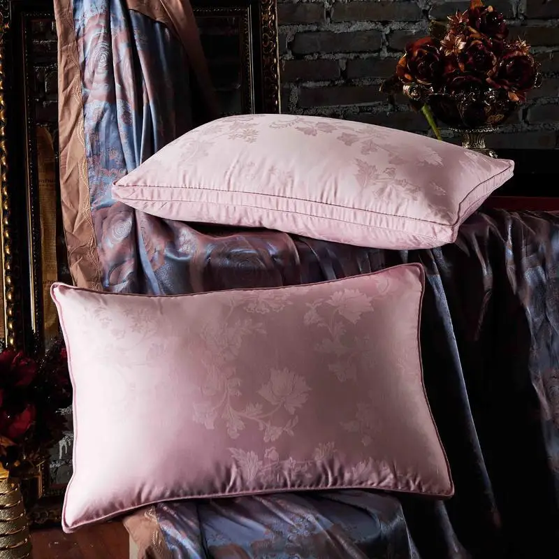 

100% High end 95 white velvet flower pillow Orthopedic Children adult high end adjustable White Velvet pillow core First Grade