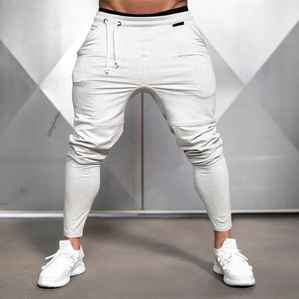 

Solid Gym Sweatpants Joggers Pants Men Casual Trousers Male Fitness Sport Workout Cotton Track Pants Spring Autumn Sportswear