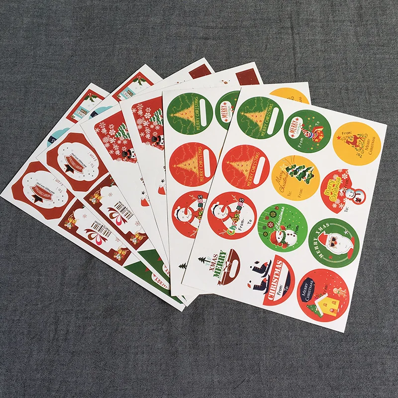 Coloffice 60 шт./компл. Рождество наклейка снеговик мешок Санта Клауса декоративный