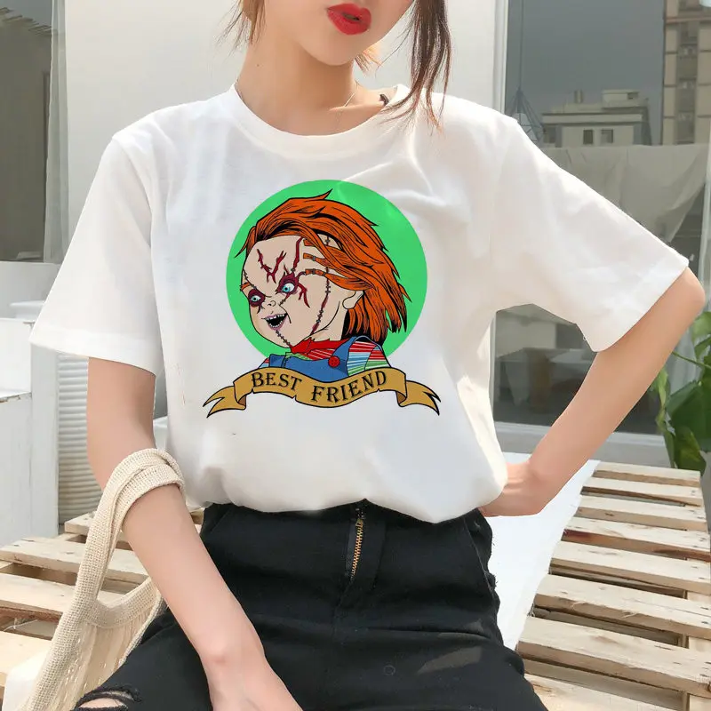 

Women tshirt chucky tshirt horror cool women Harajuku graphic T-shirt top fashion ulzzang Female t-shirt femme kawaii clothes