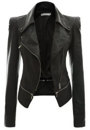 

Women's motorcycle leather jacket in autumn and winter 2021 women clothing