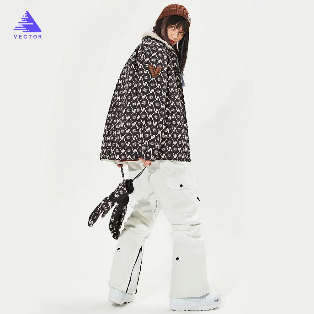Мужские и женские лыжные штаны VECTOR куртка Двусторонняя зимняя теплая
