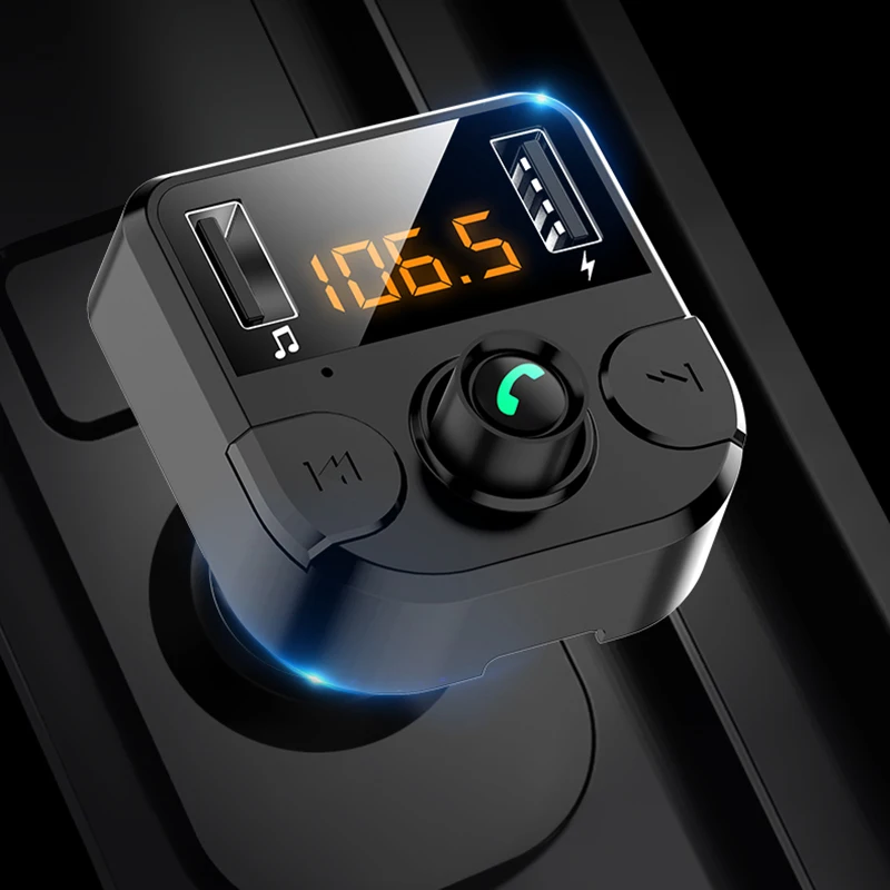 

Dual USB Car Chargers Smart Screen Display Phone Chargers Bluetooth V5.0 Version Car-Charging For Samsung/iPhone/Huawei