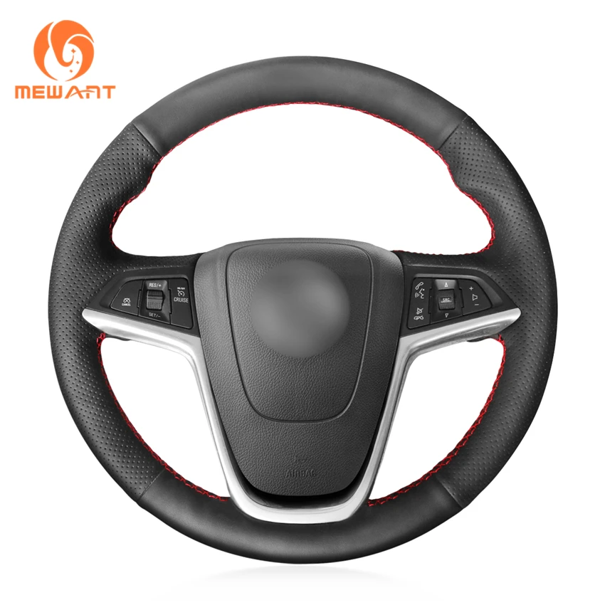Чехол на руль MEWANT из черной искусственной кожи для Opel Mokka Insignia Astra (J) Meriva (B) Ampera Cascada