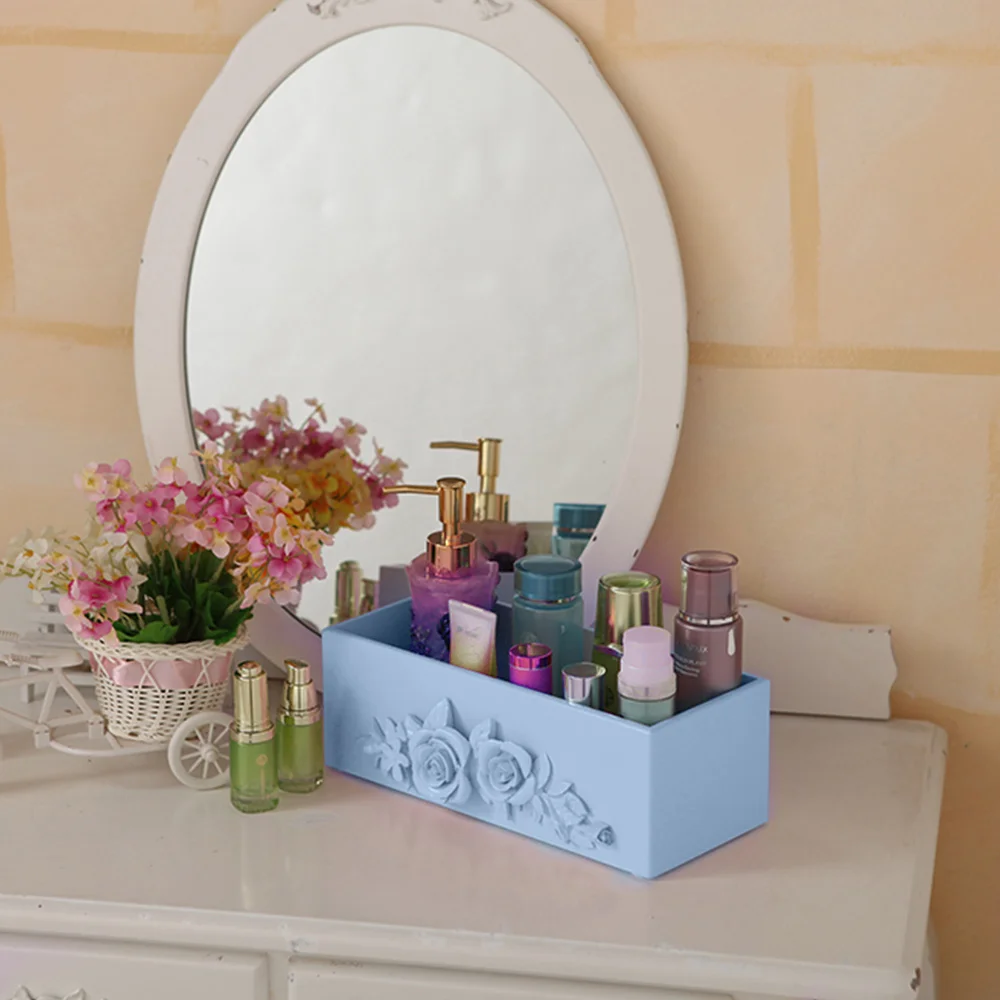 

Wooden 3D Flower Carving Storage Box Desktop Cosmetic Storage Organizer Jewelry Bracelet Container Makeup Box Case Home Decor