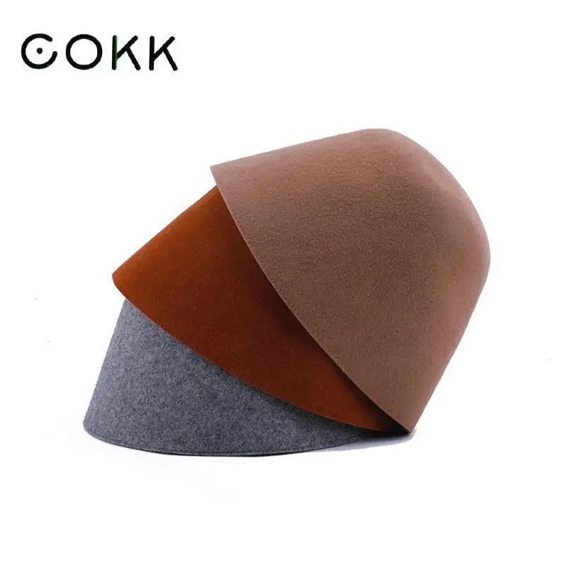 Женские шерстяные шапки COKK модные теплые ведра из мягкой шерсти для церкви