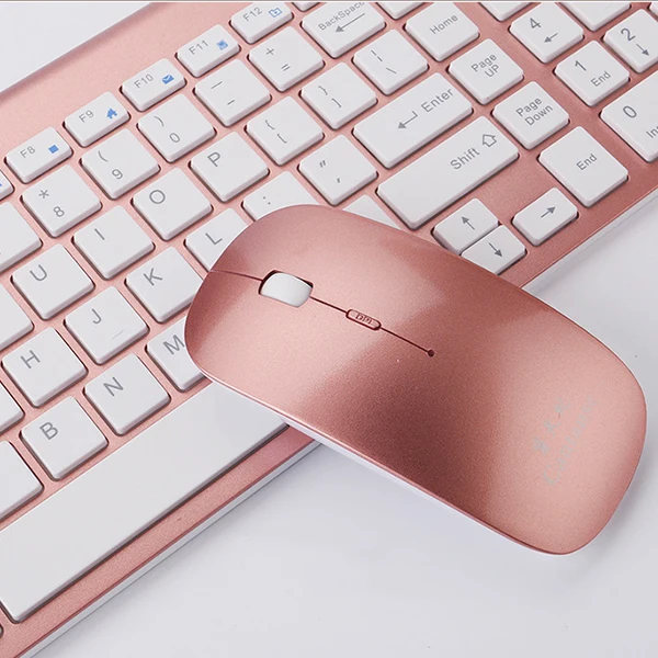 Гладкий корпус 2 4 ГГц Беспроводной клавиатура и Мышь комбо 102 ключи с низким