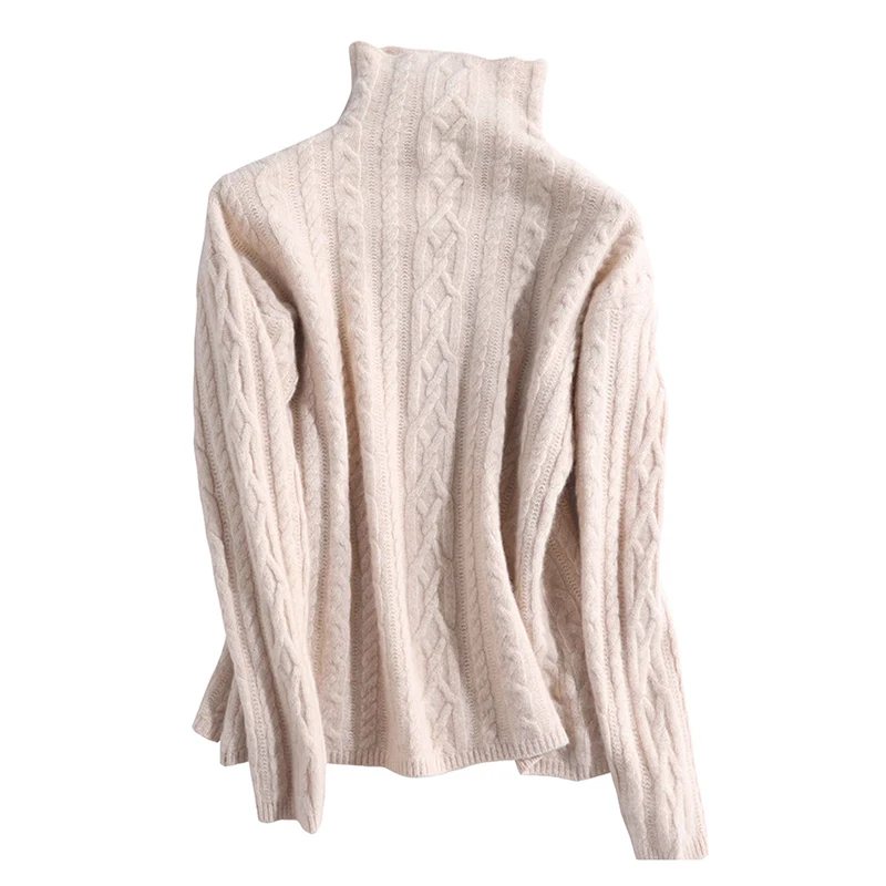 LONGMING 2021 New Cashmere Sweater Turtleneck Women Merino Wool Pullover Knitting Soft Winter Clothes Jumper knitwear | Женская одежда