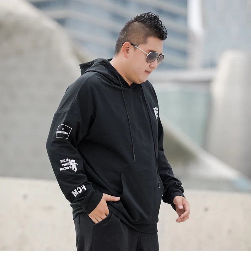 Черная мужская толстовка с капюшоном теплые хип хоп толстовки Мужская осенняя