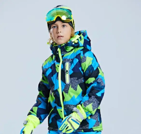 1 jacket color 2 Детский лыжный костюм Лыжная куртка с комбинезоном для мальчиков и девочек комплект из 2 предметов, водонепроницаемая плотная верхняя одежда, теплые костюмы для русской зимы - Цвет: 1 jacket color 2