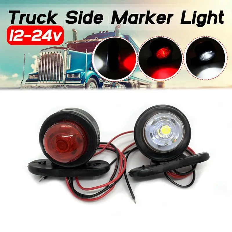 2шт 12В Светодиодный Боковой габаритный светильник для грузовика индикатор с