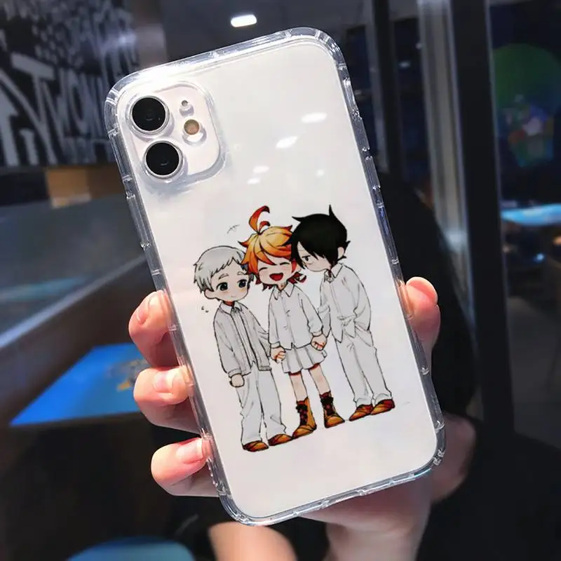 

The Promised Neverland love cute Phone Case Transparent for iPhone 11 12 8 7 6 5 s mini pro X XS XR MAX Plus SE soft cover