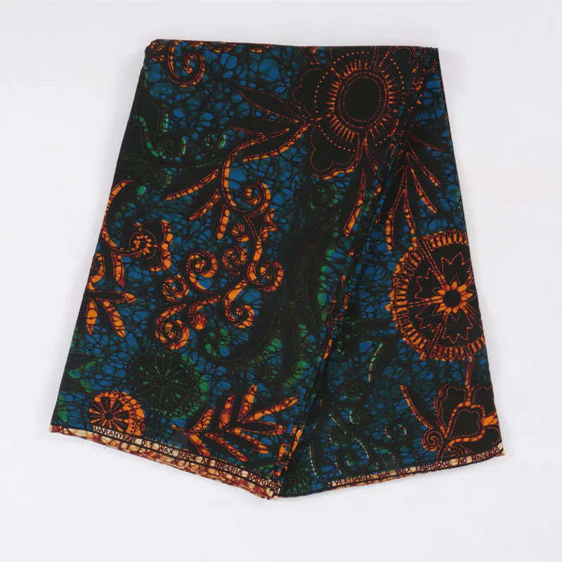 Оранжевая и зеленая ткань с цветочным принтом апельсины Африканский настоящий