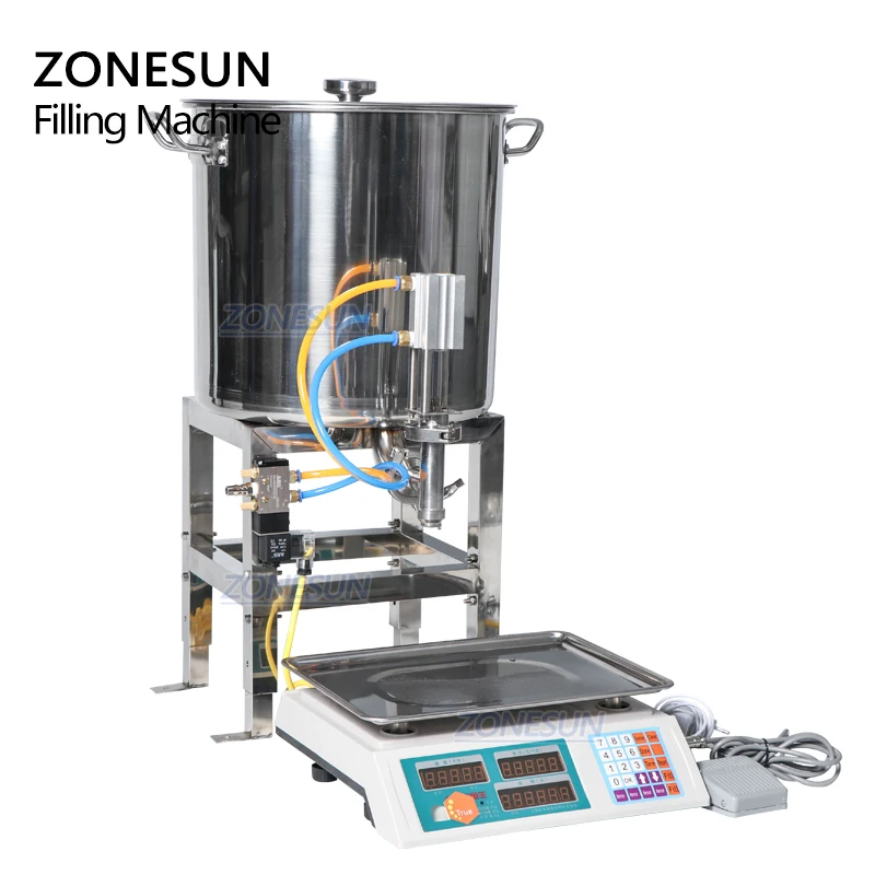 ZONESUN 33L автоматическая машина для взвешивания меда 50 г ~ 2500 наполнительные весы из