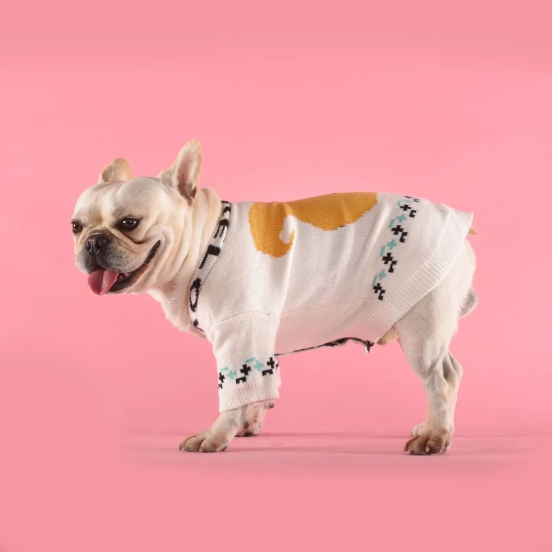 Свитер для собак зимняя одежда кардиган пуделя шнауцер мопса французский