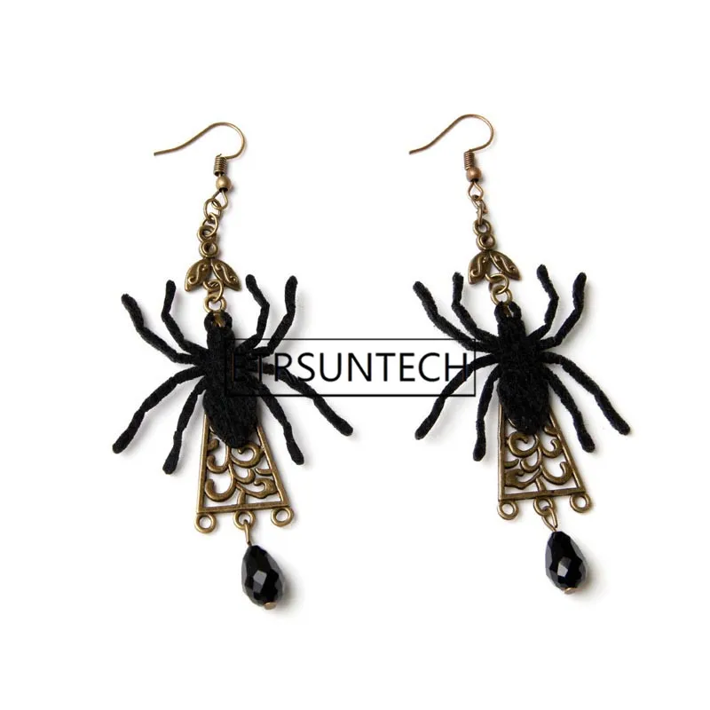 melhor 100pcs Aranha Aranhas Na Malha Véu Máscara Holloween Brincos Gargantilha Mulheres Cosplay Do Partido Do Disfarce Adereços