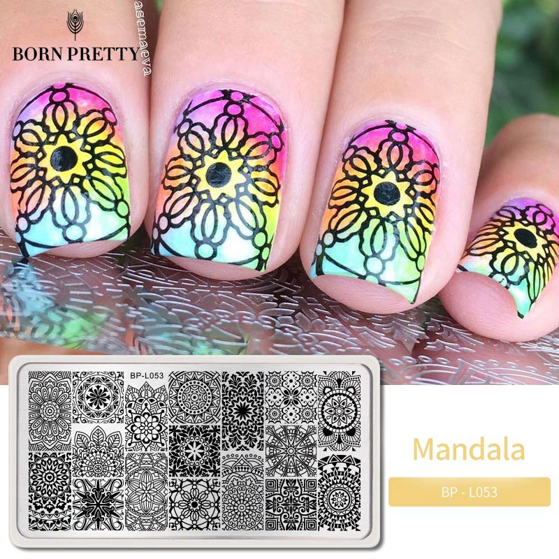 12*6 см Born pretty Цветочный Узор Модель Прямоугольник Ногтей Штамповки Шаблон Маникюр