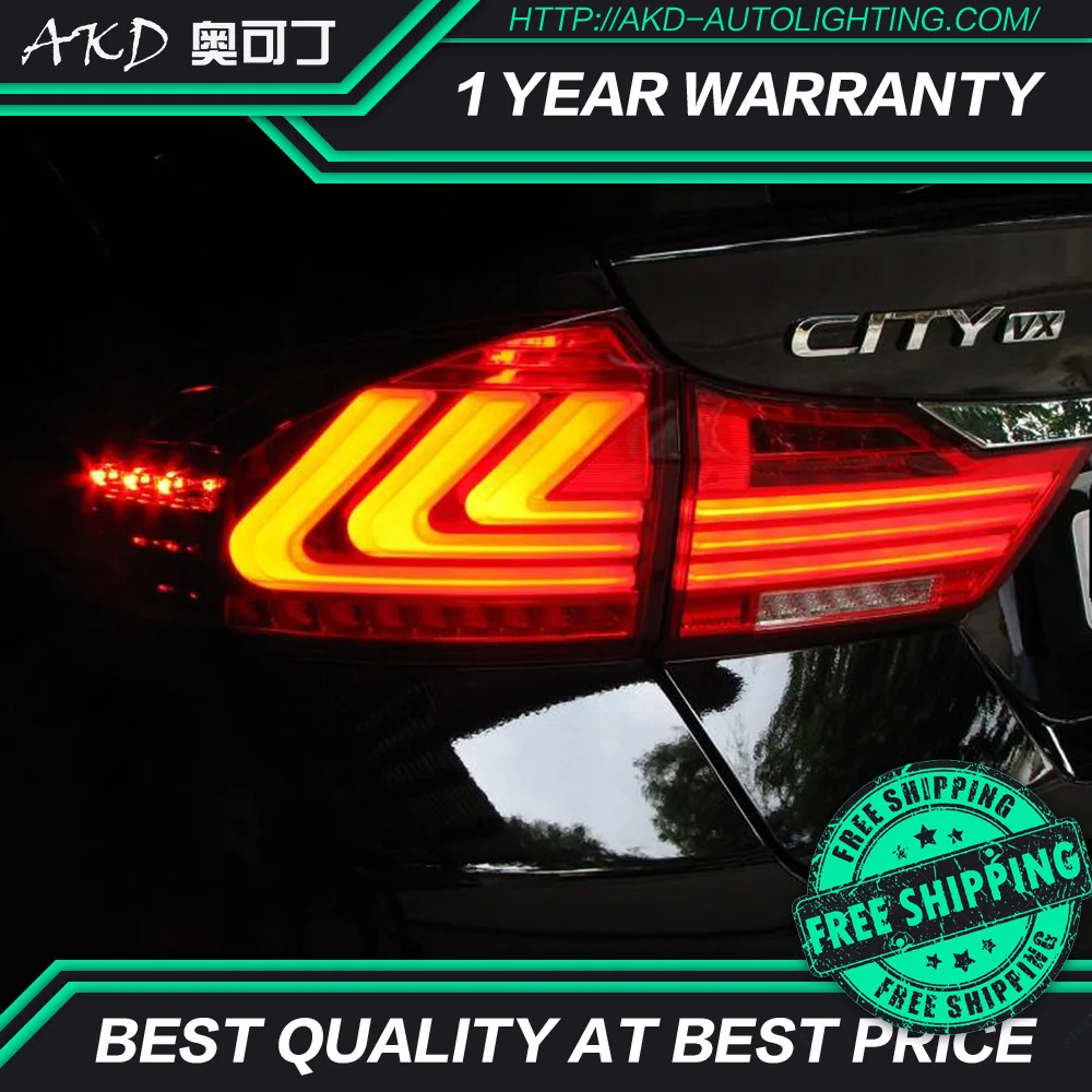АКД автомобильного тюнинга задних фонарей для Honda City 2014-2016 сигнальных огней