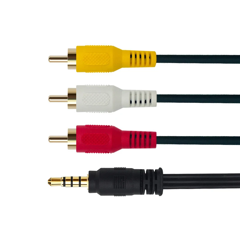 3 5 мм к 3RCA один в три AV аудио кабель 24K позолоченный штекер полностью медный