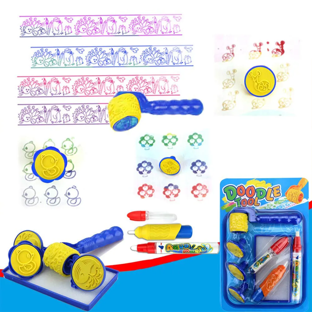 Высокое качество Аква Вода Каракули ручки штамп и роликовые трафареты