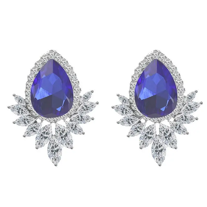 Новинка женские модные серьги с кристаллами стразы Красный/Розовый стекло