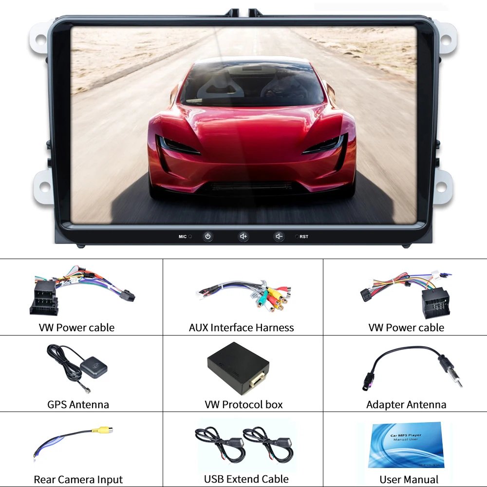 Автомагнитола Camecho 2 Din стерео Android 8,1 Автомобильный мультимедийный плеер для VW/Volkswagen/Skoda/Golf/Polo/Passat/b7/b6/SEAT/Tiguan