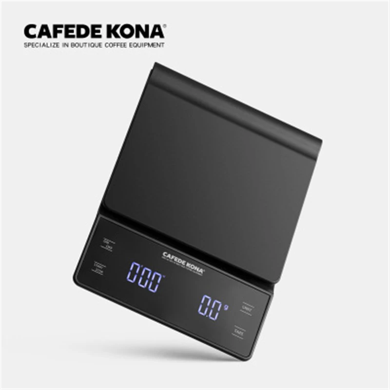 

CAFEDE KONA Smart Coffee Scale with Timer Electronic Drip Coffee Scale 3KG/0.1g Precision Kitchen Scale Waterproof Coffee Scale