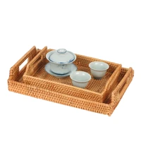 rattan tray home living room desktop fruit tray dried fruit tray dining table storage tea cup water cup drinking tray